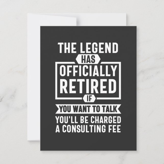 the legend Has Officially Retired Thank You Card (Front)