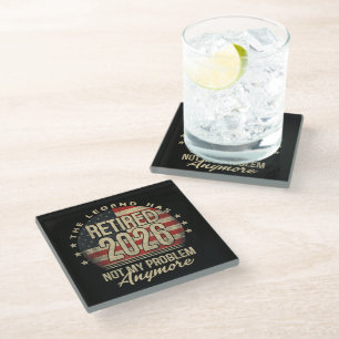 The Legend Has Retired 2026 Funny Glass Coaster