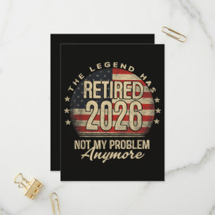 The Legend Has Retired 2026 Funny Invitation Postcard