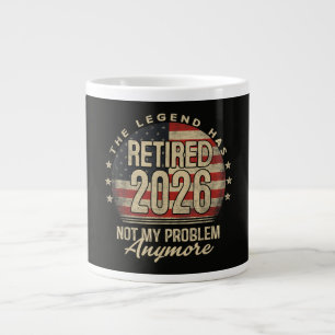 The Legend Has Retired 2026 Funny Large Coffee Mug