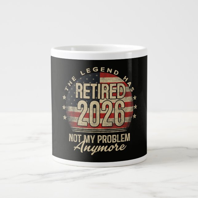 The Legend Has Retired 2026 Funny  Large Coffee Mug (Front)