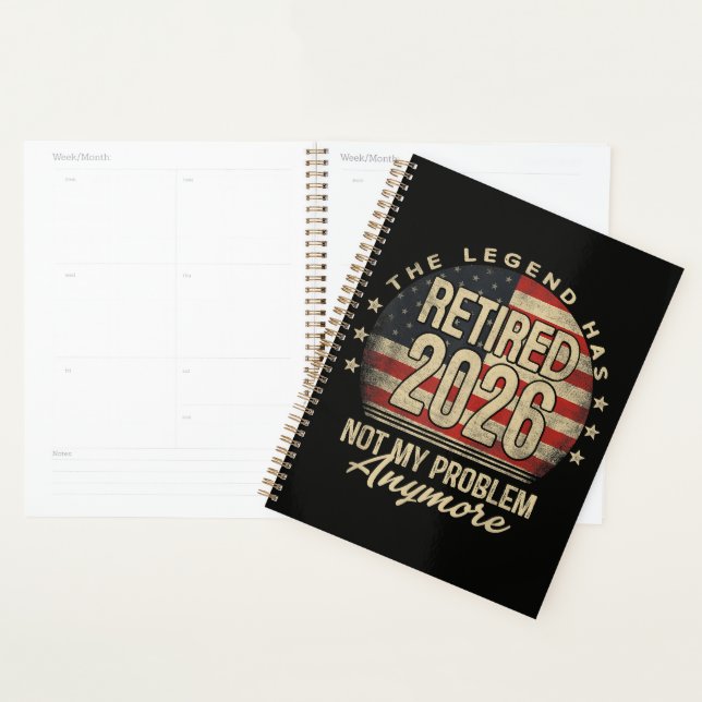 The Legend Has Retired 2026 Funny  Planner (Display)