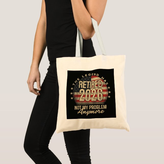The Legend Has Retired 2026 Funny  Tote Bag (Front (Product))
