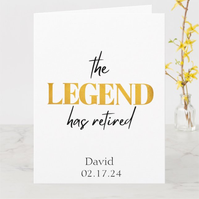 The Legend has Retired, Black and Gold Card (Yellow Flower)