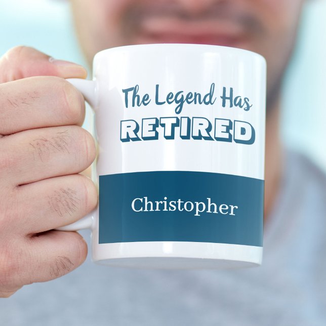 The Legend Has Retired Blue White Retirement Coffee Mug (Creator Uploaded)