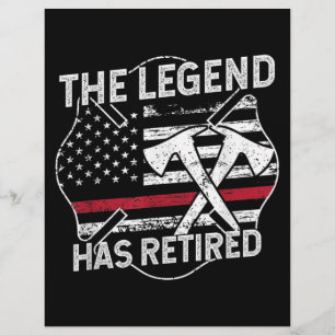 The Legend Has Retired Firefighter Retirement Custom Letterhead