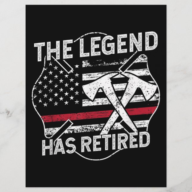 The Legend Has Retired Firefighter Retirement Custom Letterhead (Front)