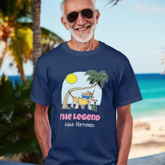 The Legend Has Retired Funny Chill Hammock Cartoon T-Shirt