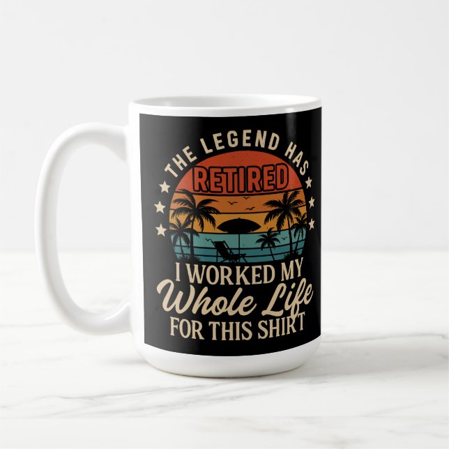 The Legend Has Retired Funny Retro Design Coffee Mug (Left)