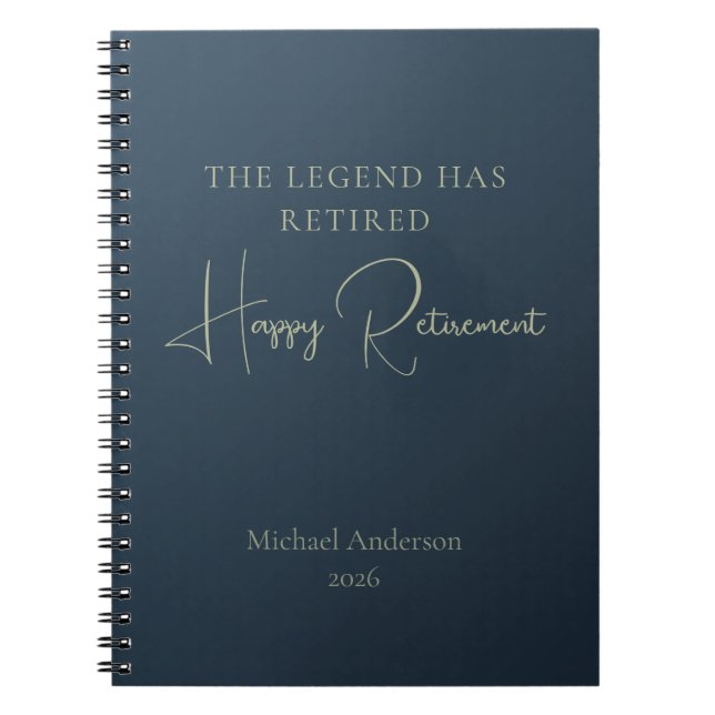 The Legend Has Retired Gift Notebook (Front)