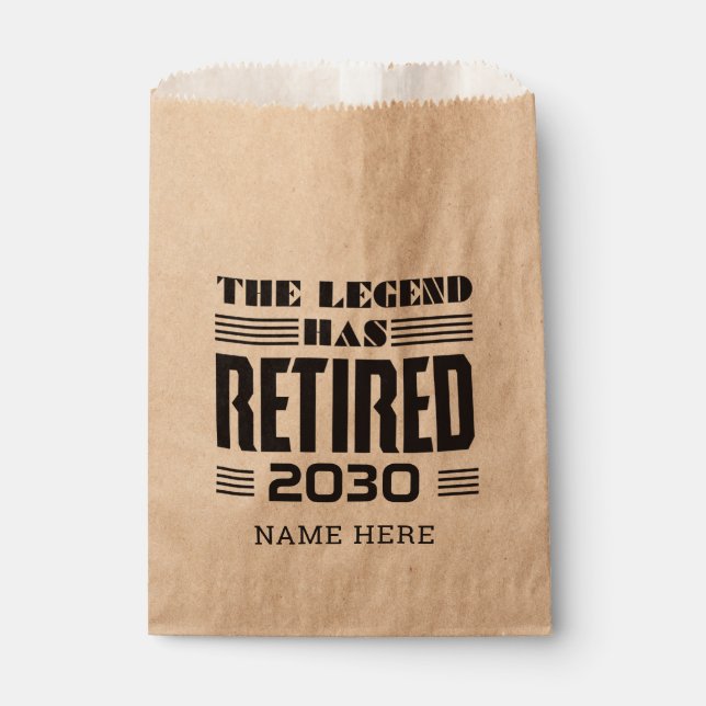 The Legend Has Retired Grandpa Retirement Party Favour Bags (Front)