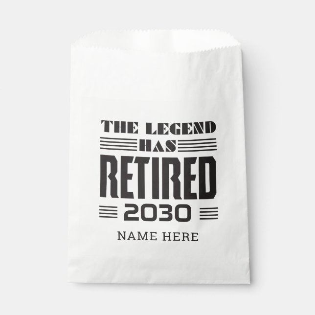 The Legend Has Retired Personalised Retirement Favour Bags (Front)