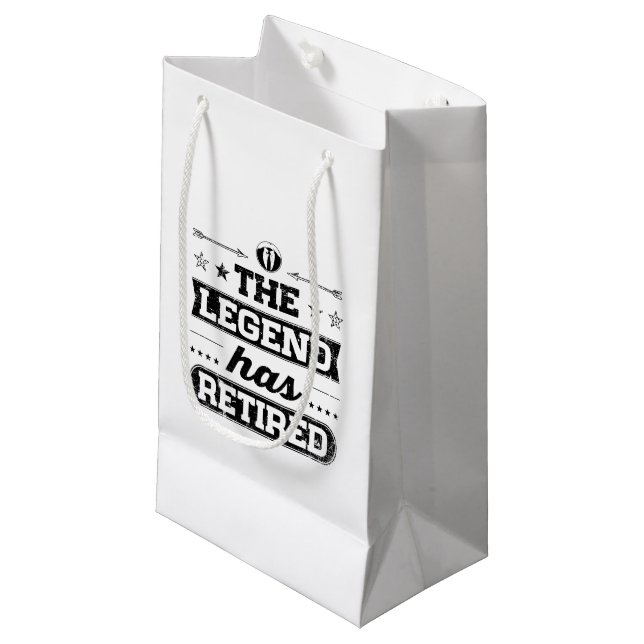 The Legend Has Retired Small Gift Bag (Front Angled)