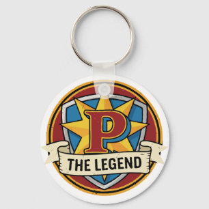 The Legend Monogram P - Custom Superhero Gamer Key Ring