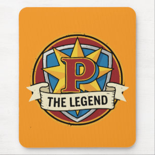 The Legend Monogram P - Custom Superhero Gamer Mouse Mat