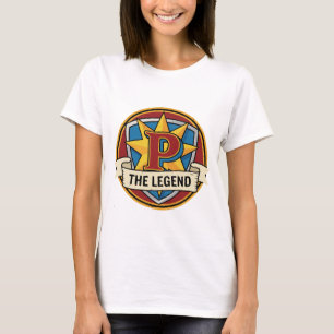 The Legend Monogram P - Custom Superhero Gamer T-Shirt