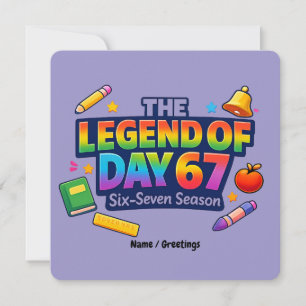 The Legend of Day 67 Rainbow School Celebration Invitation