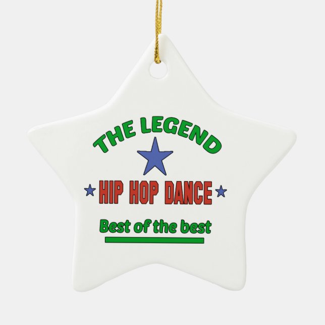 The Legend Of Hip Hop dance Ceramic Tree Decoration (Front)