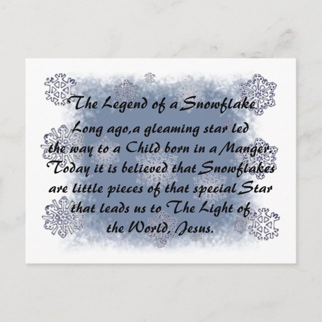 The Legend of the Snowflake Postcard (Front)