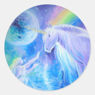 The legend of the unicorn classic round sticker