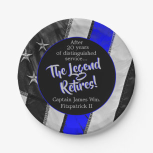 The Legend Retires Police Retirement Party Paper Plate