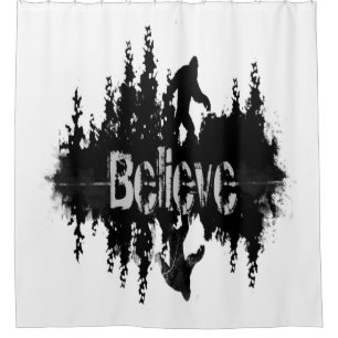 The legend Sasquatch, Big Foot Lake Reflection Shower Curtain