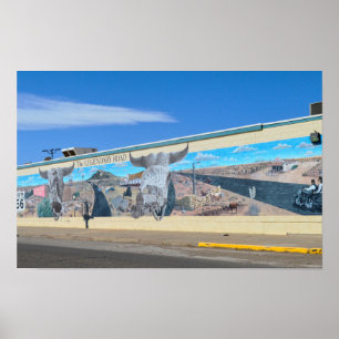 "The Legendary Road Mural, Route 66, Tucumcari Poster