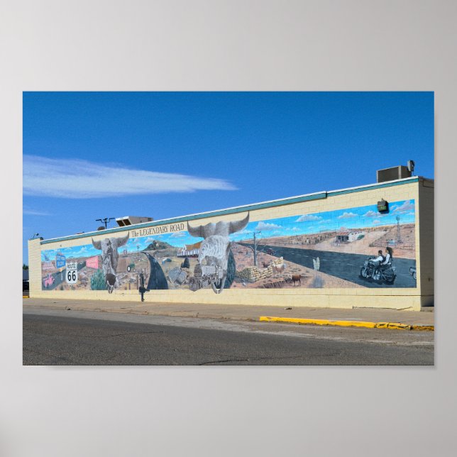 The Legendary Road Mural, Route 66, Tucumcari Poster (Front)