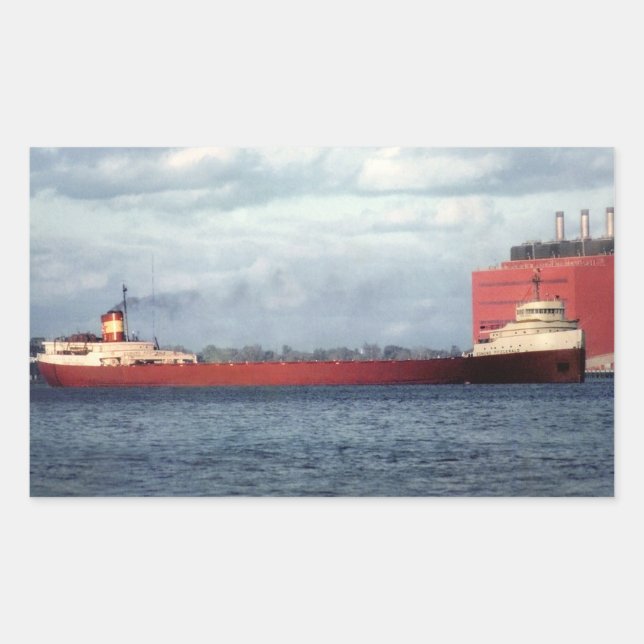 The Legendary S.S. Edmund Fitzgerald Rectangular Sticker (Front)