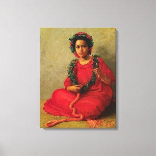 The Lei Maker, 1901 by Theodore Wores Canvas Print