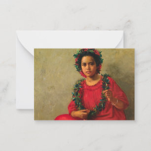 The Lei Maker, 1901 by Theodore Wores Card