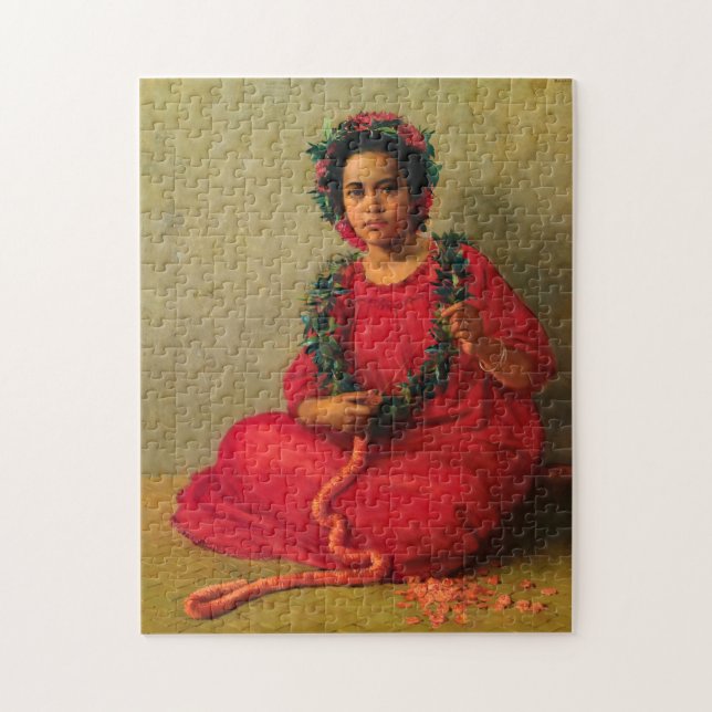 The Lei Maker, 1901 by Theodore Wores Jigsaw Puzzle (Vertical)