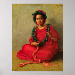 The Lei Maker, 1901 by Theodore Wores Poster