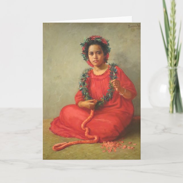 'The Lei Maker' - Theodore Wores Card (Front)