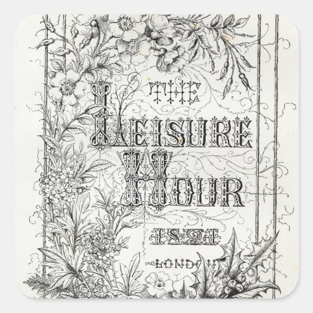 The Leisure Hour, London, 1891 Square Sticker (Front)