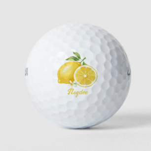 The lemon, bright yellow fruit, sour and fresh golf balls
