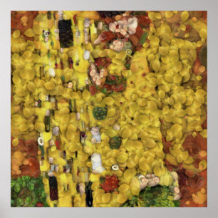 The Lemon Kiss Vegetable Decoupage Spoof Art Poster
