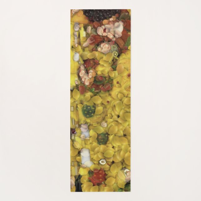 The Lemon Kiss Vegetable Decoupage Spoof Art Yoga Mat (Back)