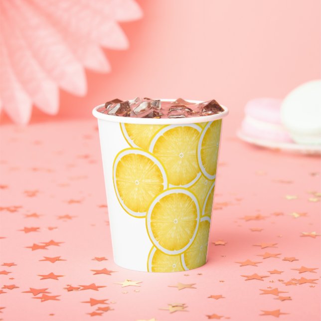 The Lemon Spritz Yellow Party Paper Cups (Insitu)