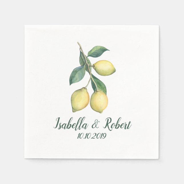 The Lemon tree Branch | Wedding Napkin (Front)