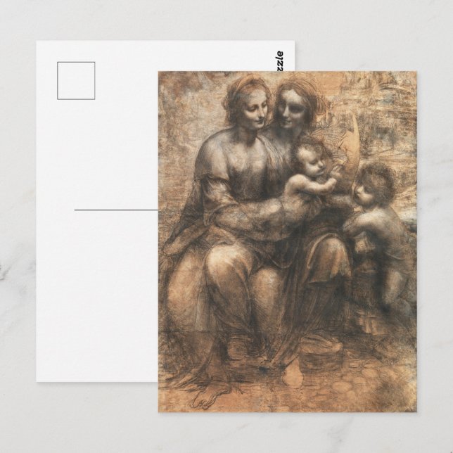 The Leonardo Cartoon by Leonardo da Vinci Postcard (Front/Back)