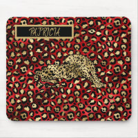 The Leopard Red Black Gold Funky Fun Name