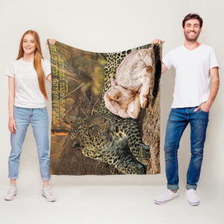 The leopard shall lie down with the kid-Isaiah 11 Fleece Blanket