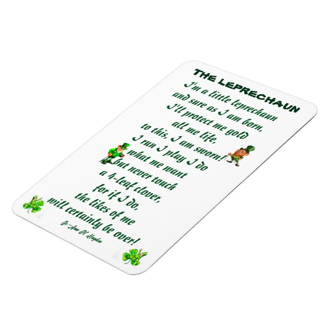 THE LEPRECHAUN POEM  MAGNET (Left Side)
