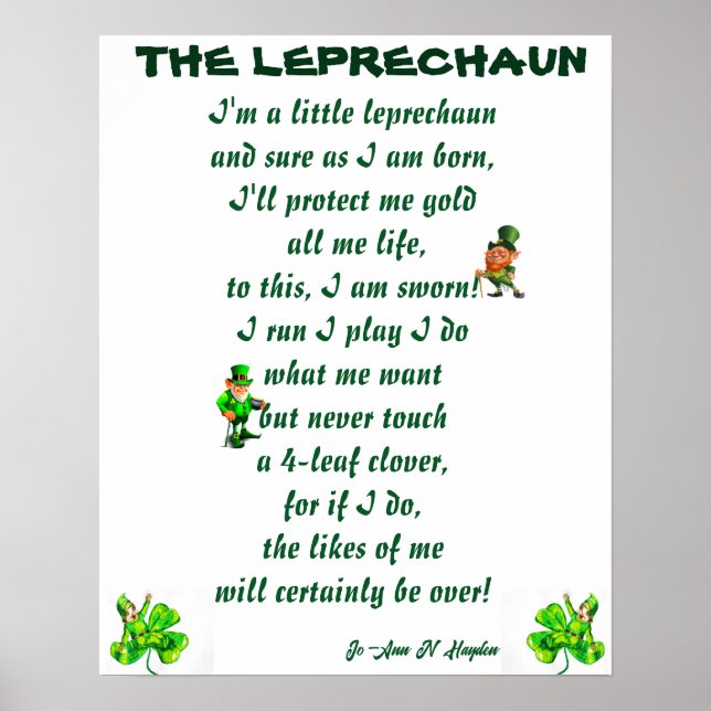 THE LEPRECHAUN POEM POSTER (Front)