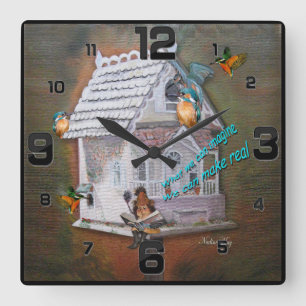 The Leprechaun Reader Square Wall Clock