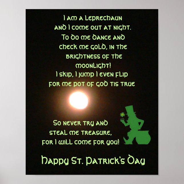 THE LEPRECHAUN SONG card Poster (Front)
