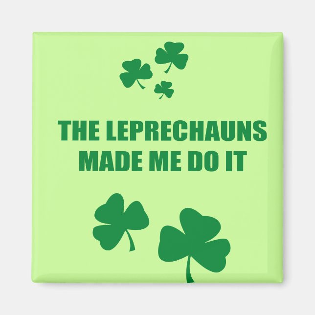THE LEPRECHAUNS MADE ME DO IT MAGNET (Front)