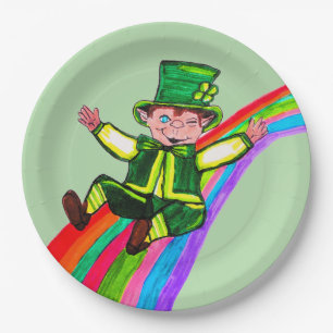 THE LEPRECHAUN'S RAINBOW PAPER PLATE