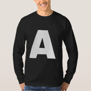 The Letter A Capital Plain White Bold Text T-Shirt